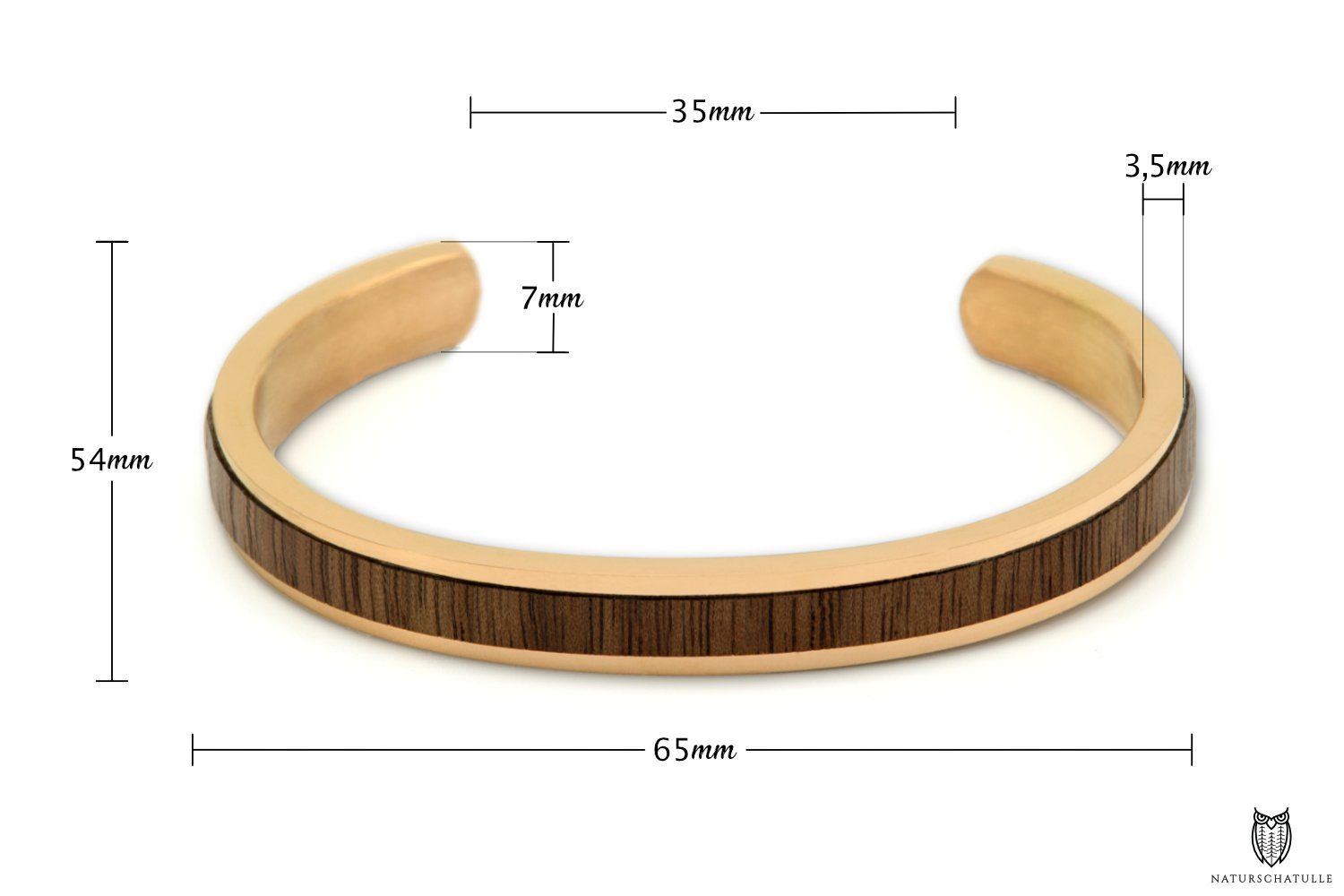NaturSchatulle Armreif Shine (Holzschmuck), Silber, Rosegold, Armband, Damen, Frauen, Armschmuck, Accessories