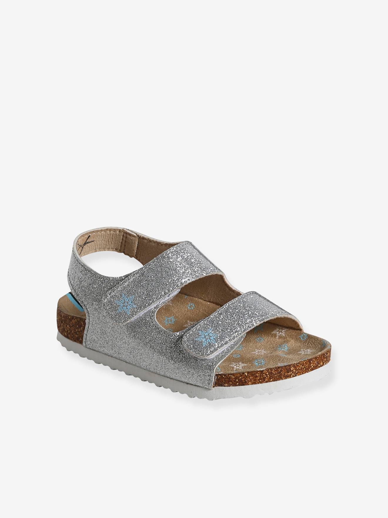 Frozen Kinder Klett-Sandalen Disney DIE EISKÖNIGIN - hellgrau metallisch