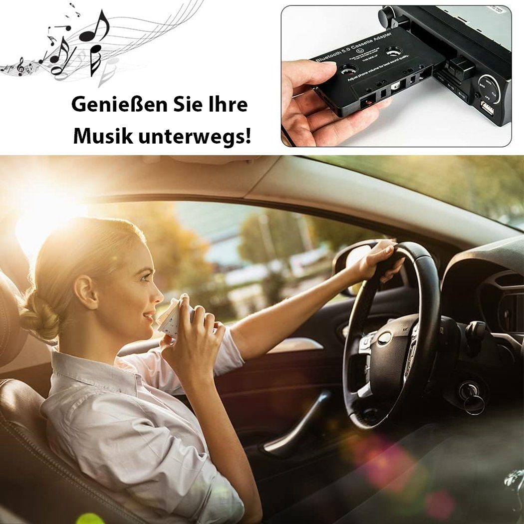 TUABUR Kassetten-Player-Adapter, Kassetten Adapter für Autoradio Car Tape, tragbarer CD-Player