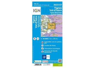 Carte IGN Tignes Val-d'Isère 3633ET
