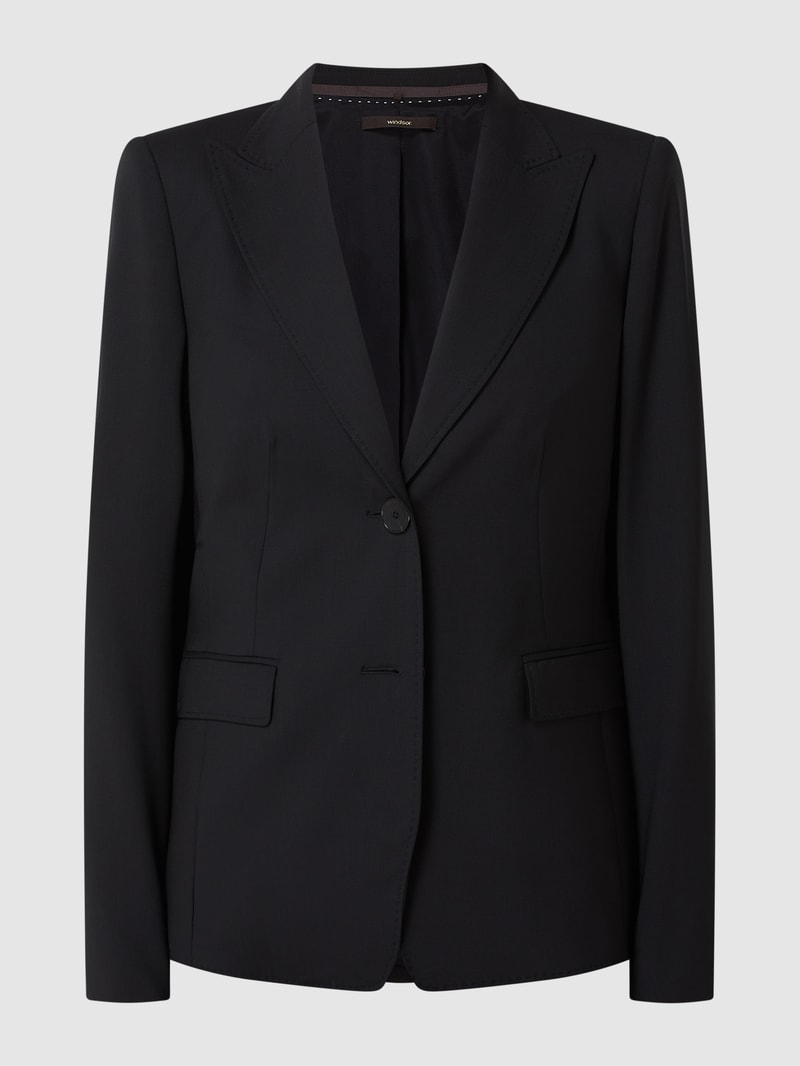 Blazer aus Schurwollmischung in schwarz