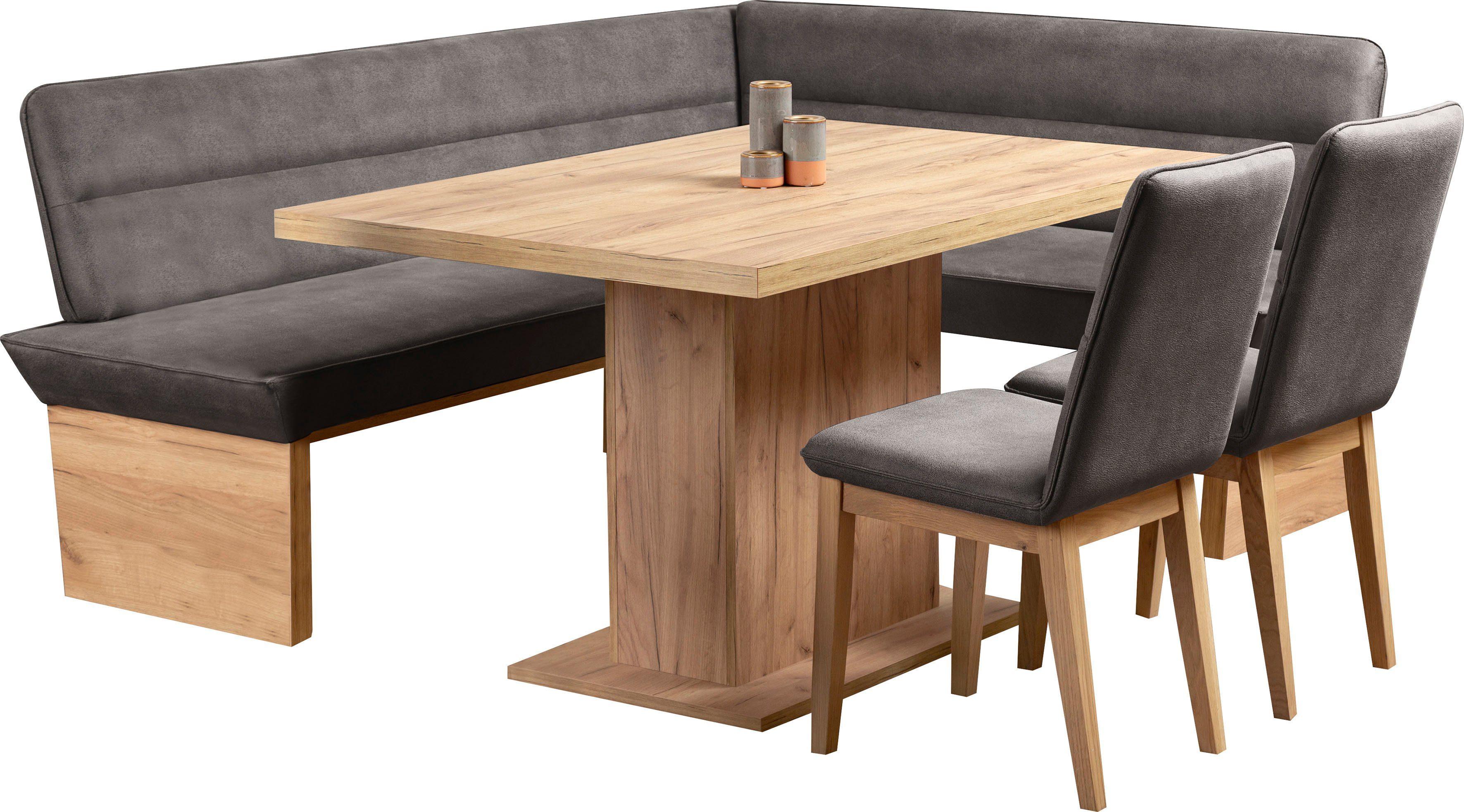 Home affaire 4-Fußstuhl Beluna (Set, 2 St), Gestell und Beine aus massiver Eiche