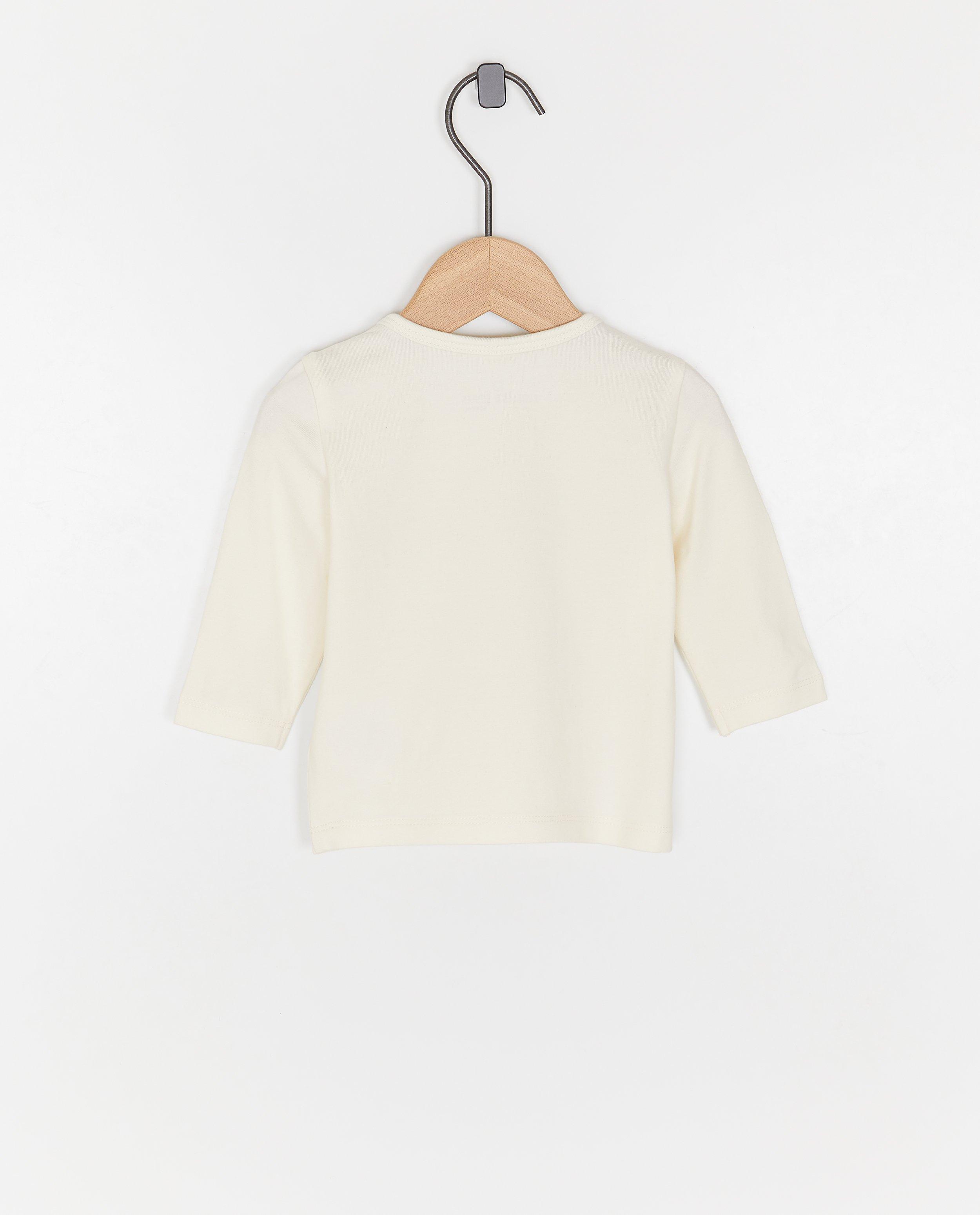 Tricou cu mânecă lungă pentru nou-născuți 50-68 cu litere albe