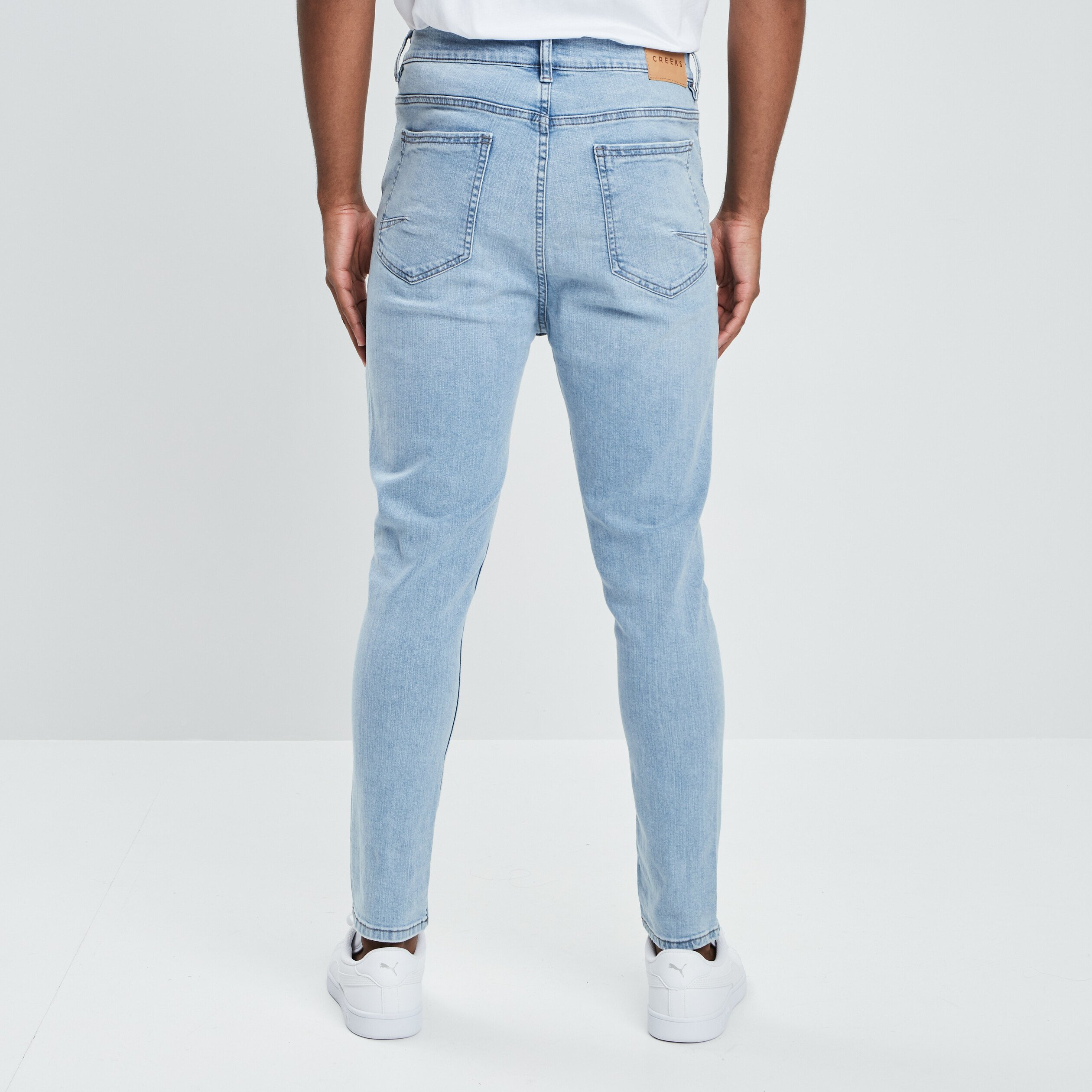 Jeans skinny stretch Creeks denim bleach homme | La Halle