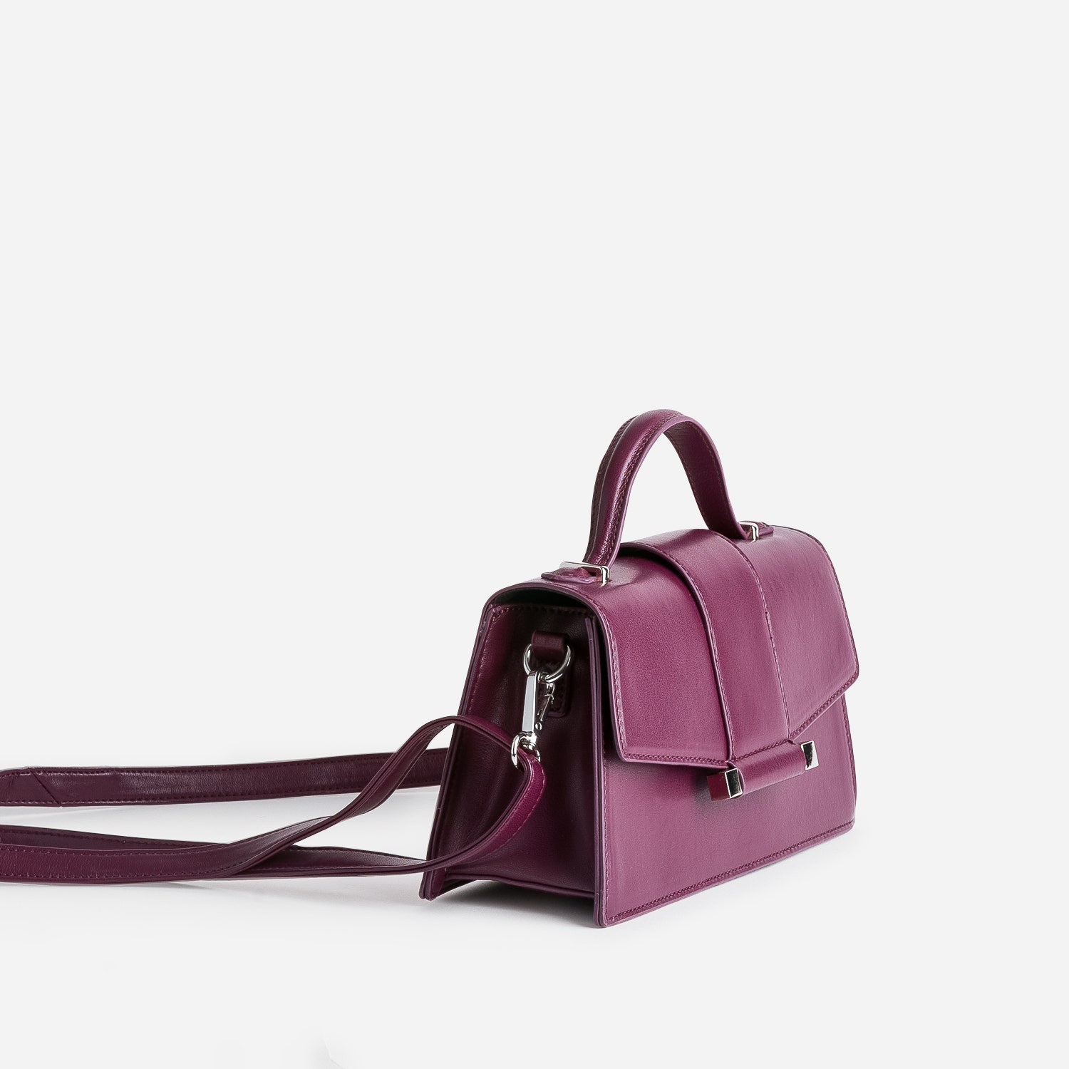 Sac à main TEXTO prune forme trapèze