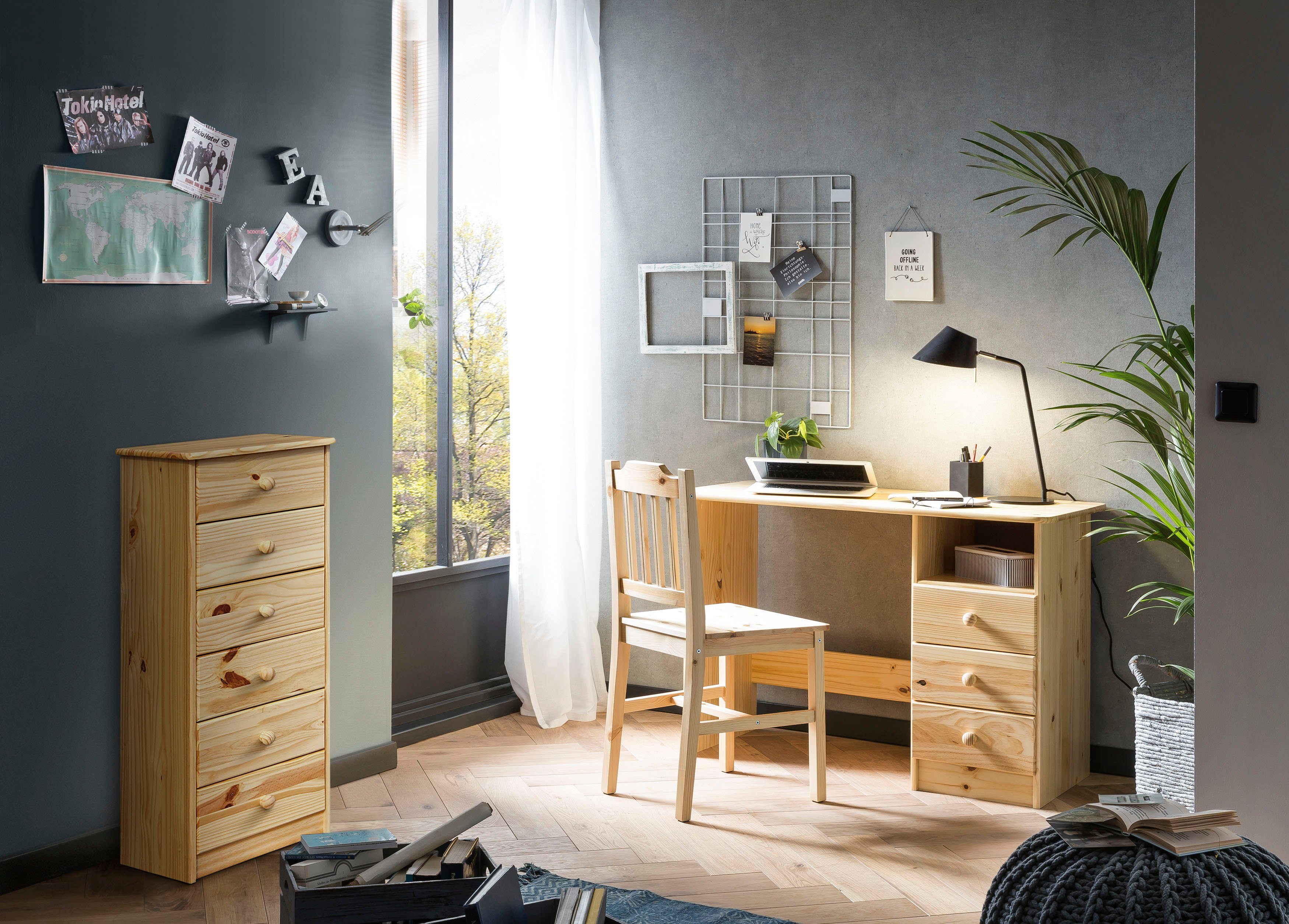 Home affaire 4-Fußstuhl (Set, 2 St), aus massivem Kiefernholz