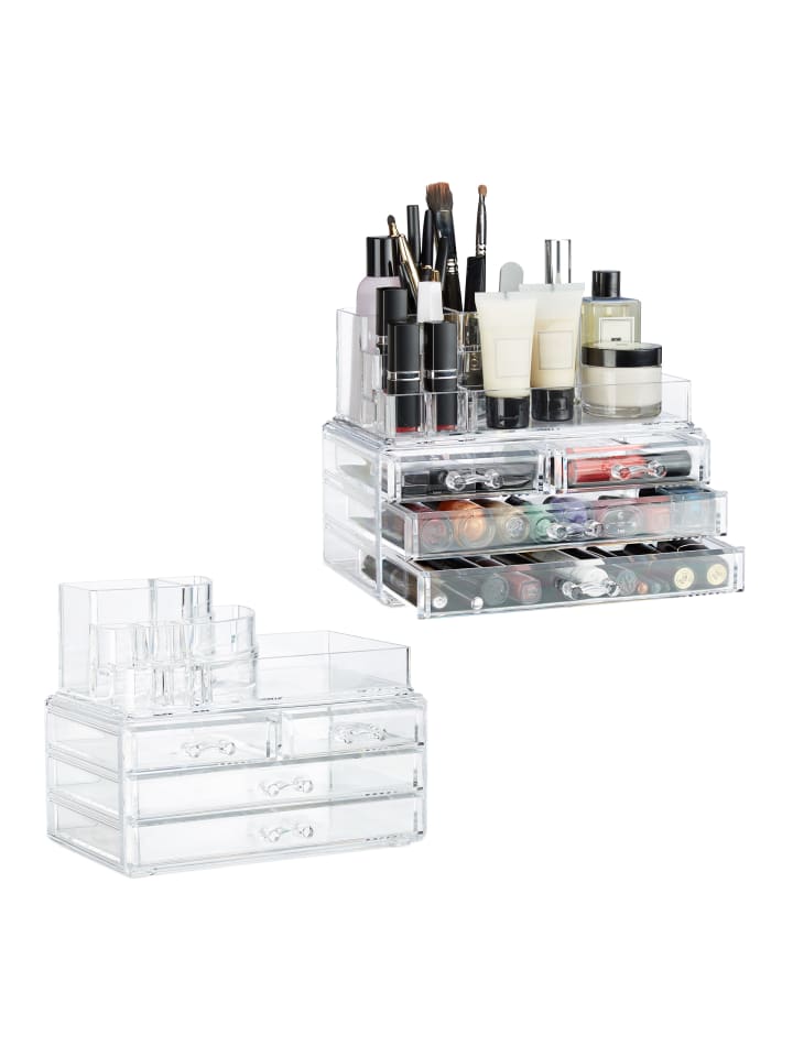 relaxdays 2x Kosmetikorganizer in Transparent günstig kaufen onesize