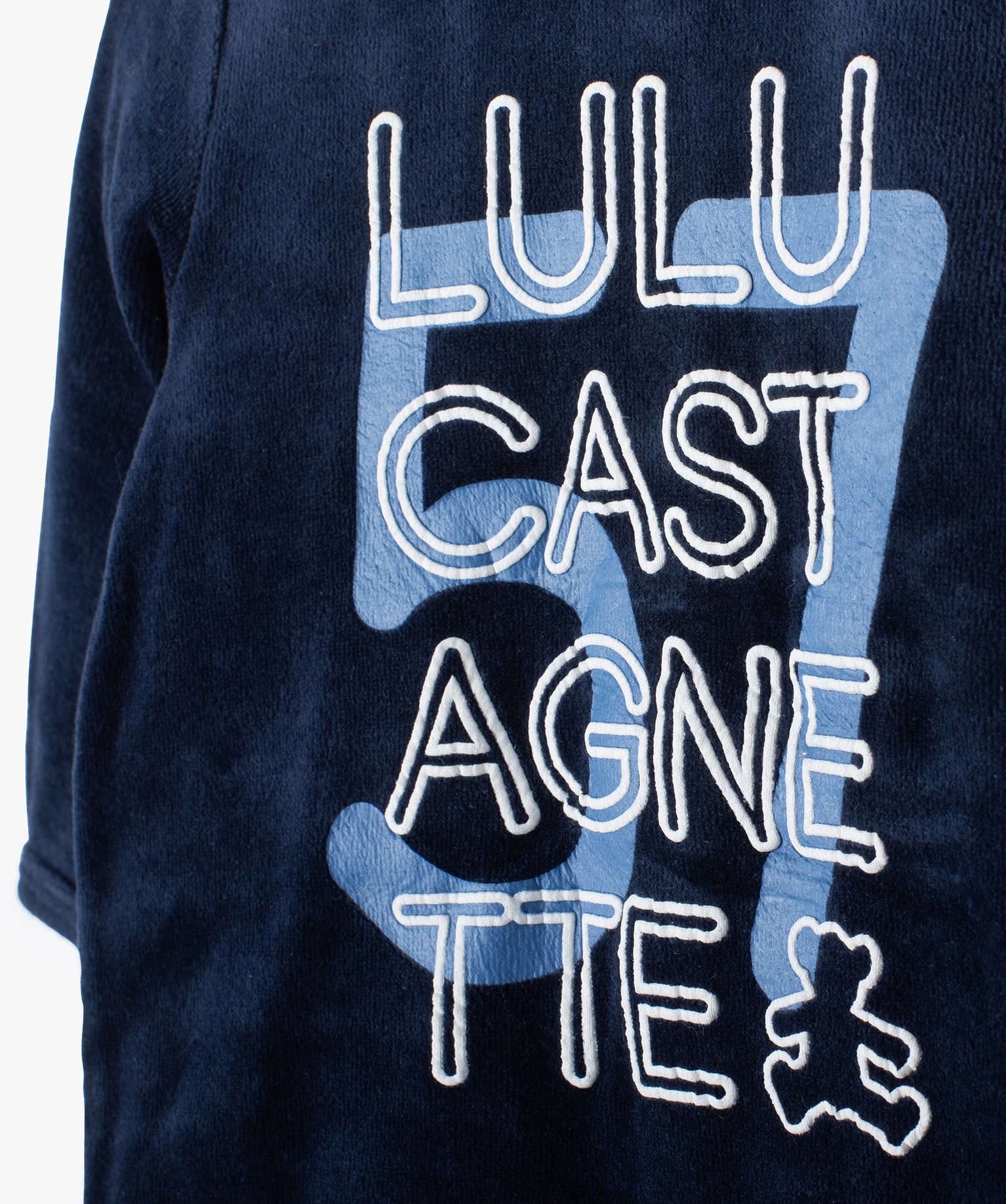 Pyjama bébé en velours avec inscription - LuluCastagnette marine | GEMO