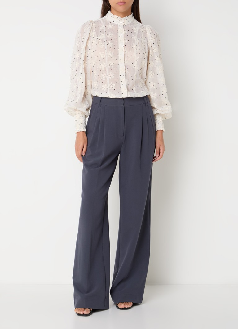 Blusa Co'Couture Ewie Petra semitrasparente con ricami