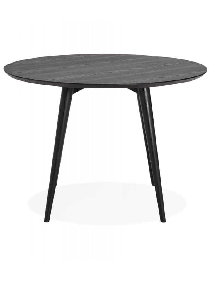 KADIMA DESIGN Runder Esstisch aus schwarzem Eschenholz | Zeitloses Design in Schwarz günstig kaufen onesize