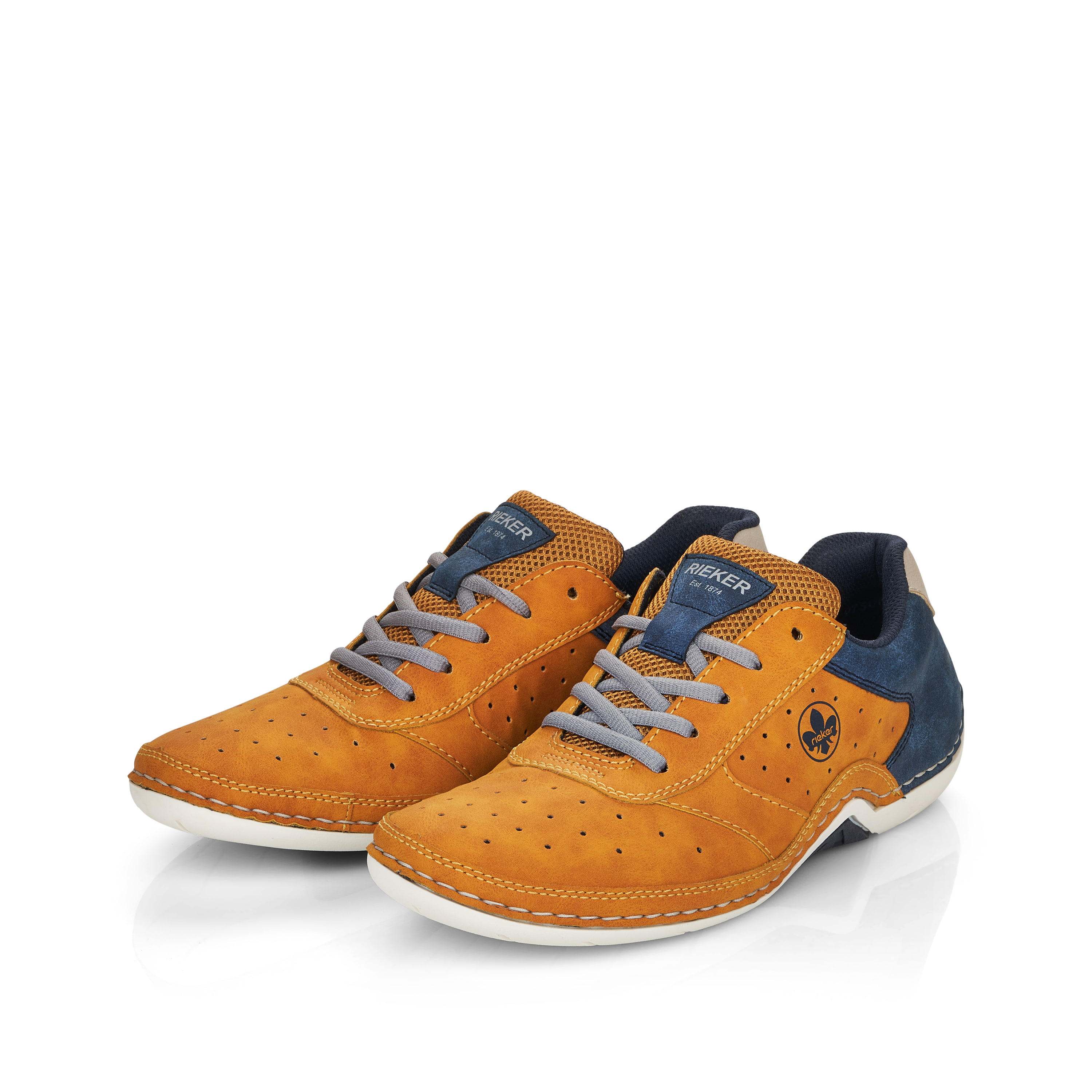 Rieker Herren Schnürschuhe goldgelb-königsblau