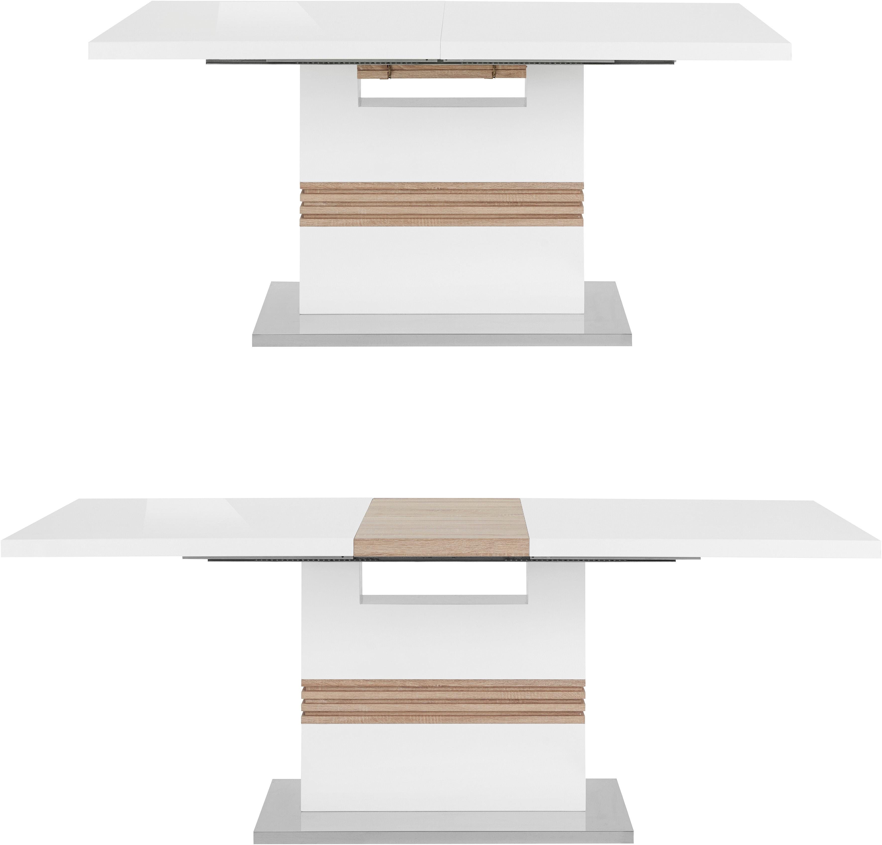 INOSIGN Essgruppe Perez/Lila, (Set, 5-tlg), mit 4 Stühlen, Tisch ausziehbar, Breite 160-200 cm