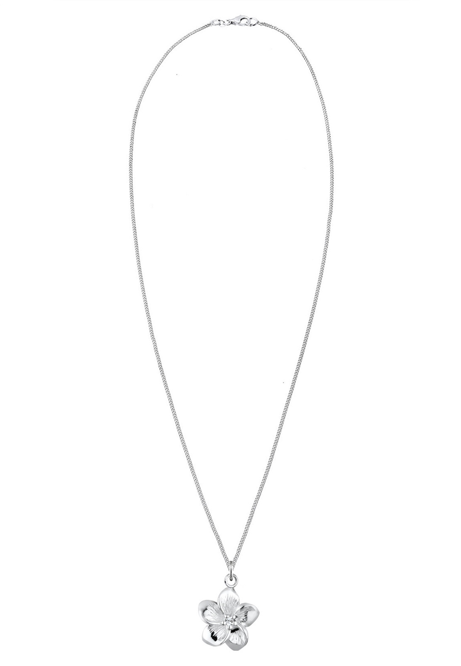 Elli női modern kristállyal díszített frangipáni virág medál 925 sterling ezüstből