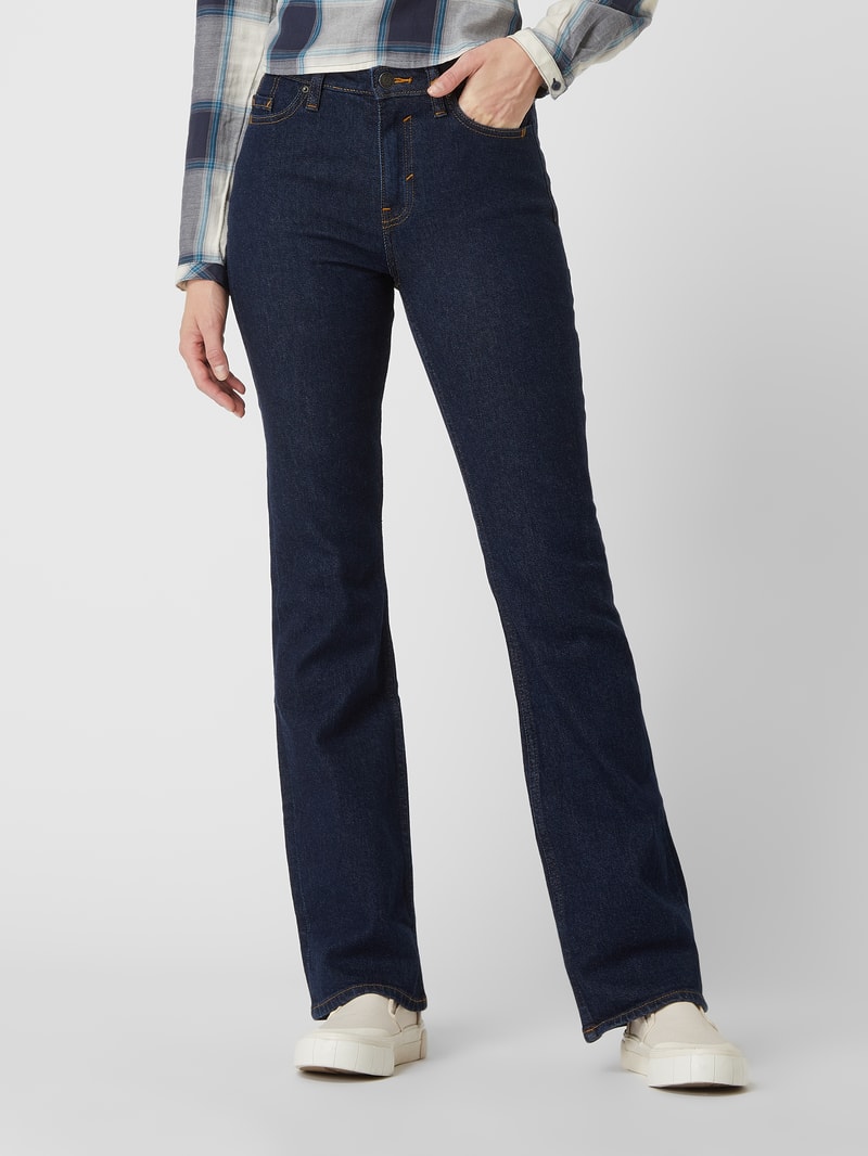 Bootcut Jeans mit Stretch-Anteil in dunkelblau