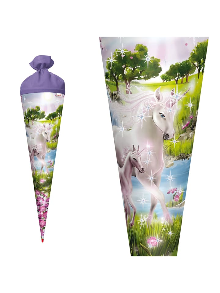 ROTH Schultüte groß Einhorn mit Fohlen 70 cm, Glitter in Lila günstig kaufen onesize