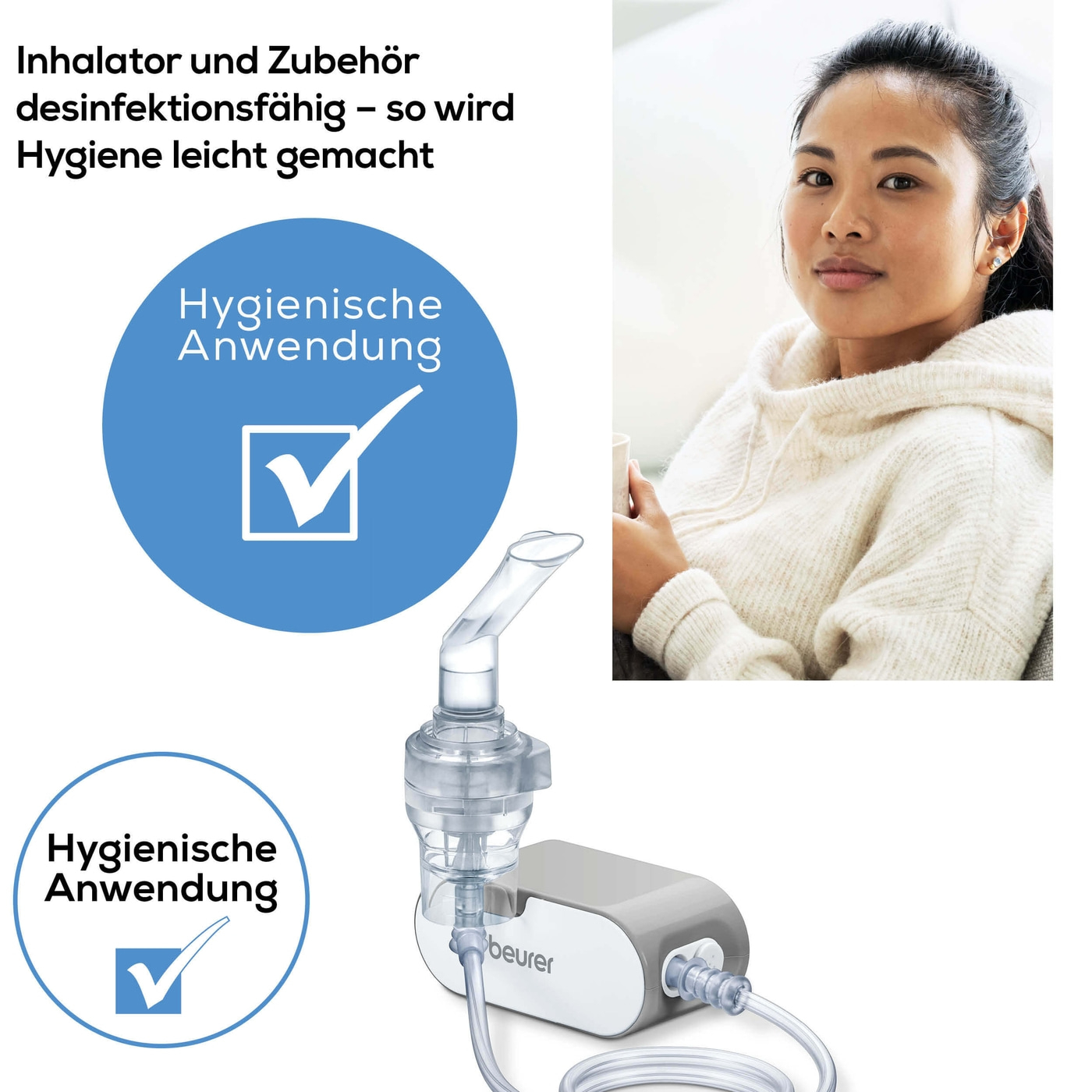 Beurer Inhalator IH 58-Inhaliergerät mit Kompressor-Drucklufttechnologie - kompakt & ideal auf Reisen