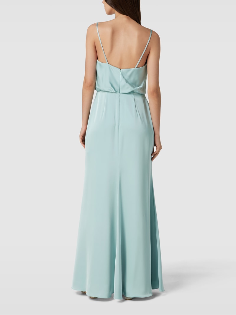 Abendkleid mit Wasserfall-Ausschnitt in mint