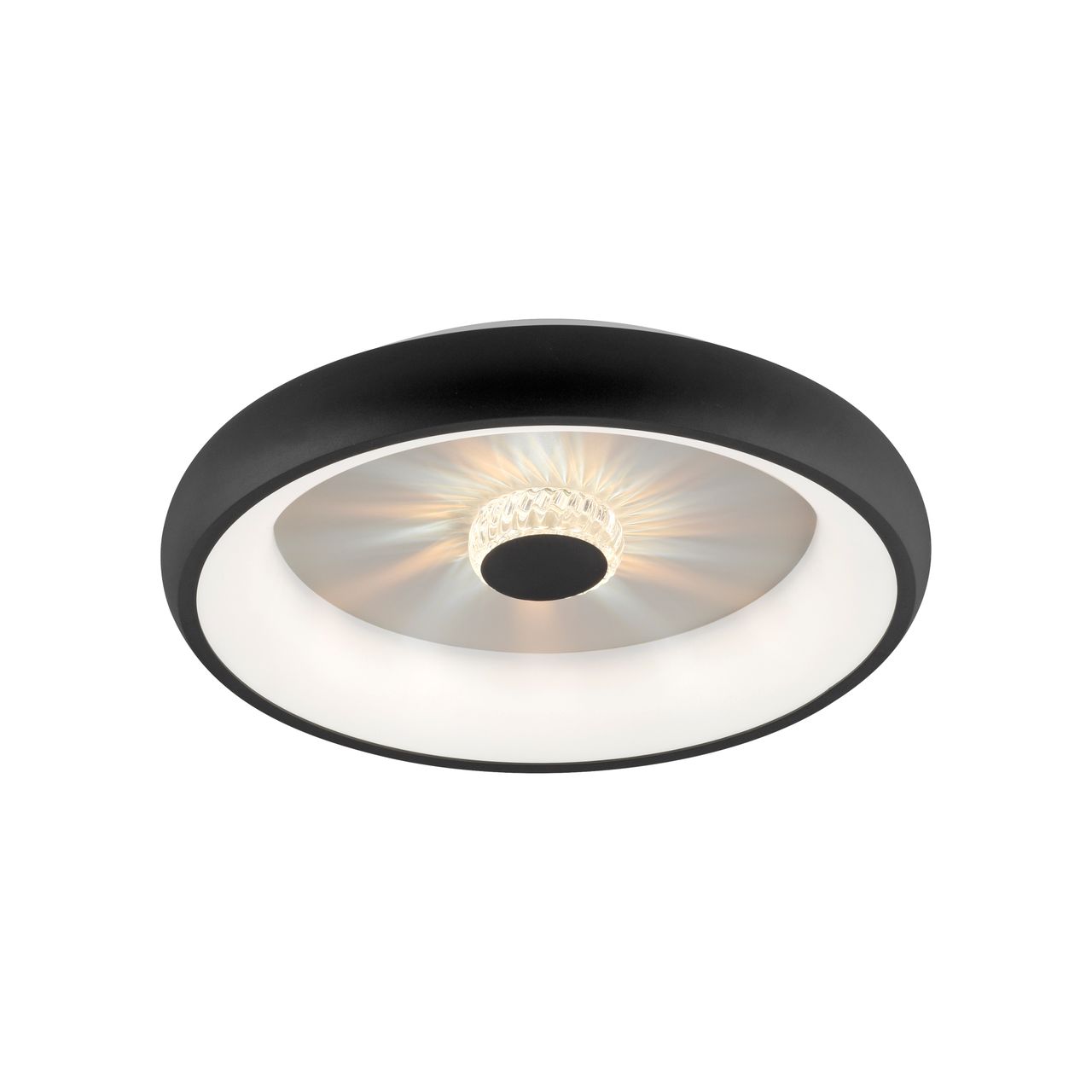 JUST LIGHT LED Deckenleuchte VERTIGO, CCT, dimmbar, Fernbedienung, Ø46,5 cm, Kristall-Effekt
