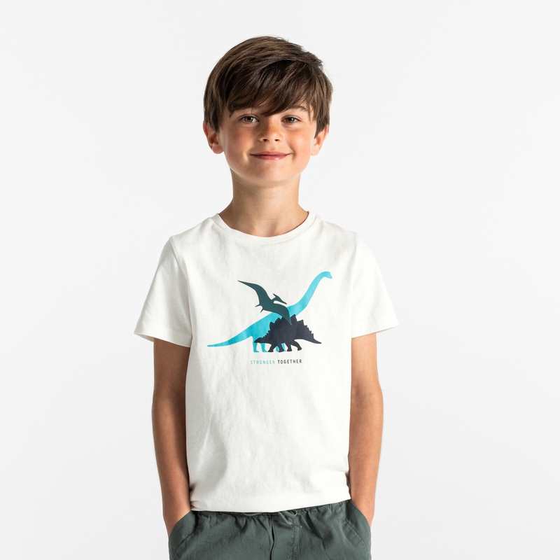 T-shirt motif dinosaures blanc garçon