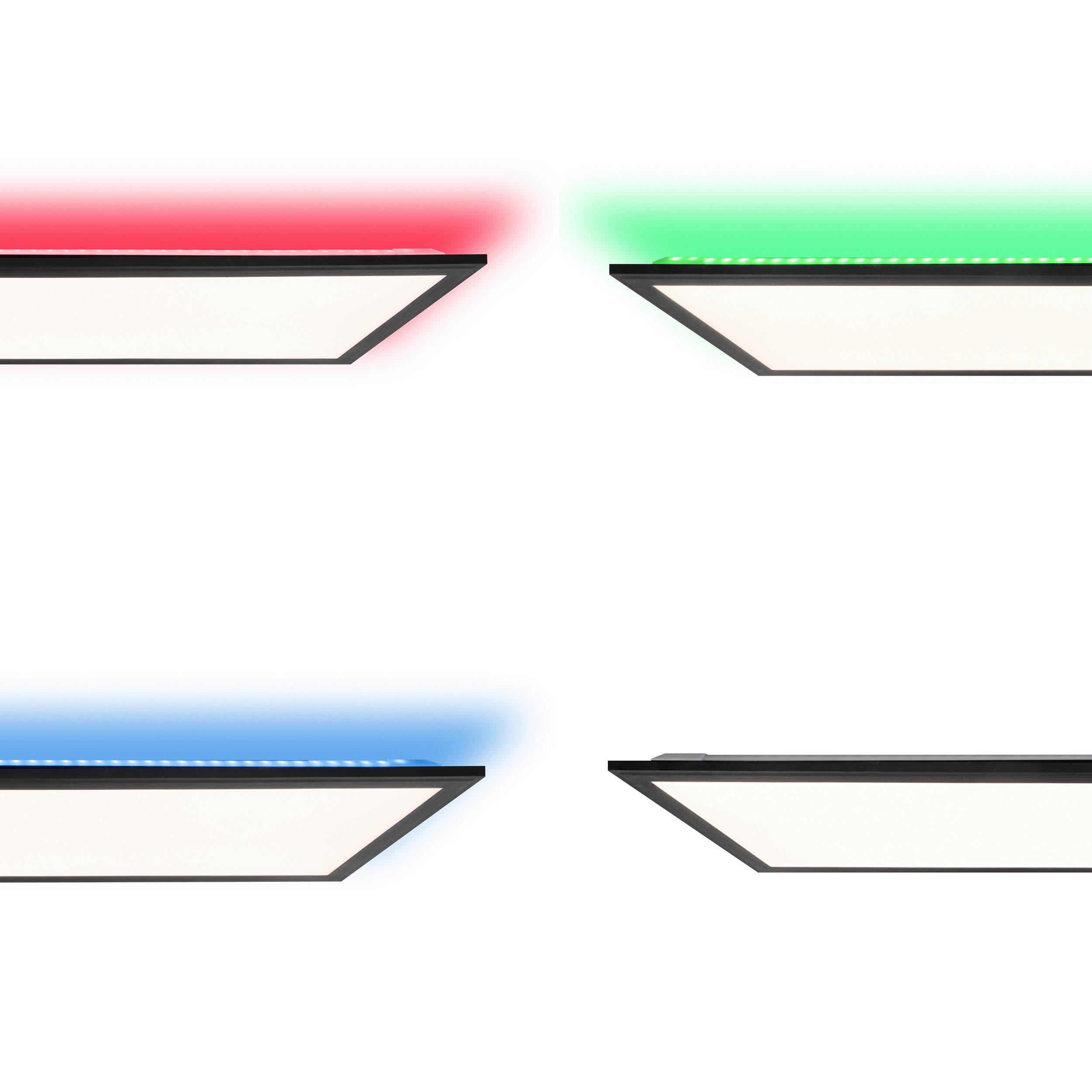 Lightbox LED Deckenleuchte, CCT - über Fernbedienung, LED fest integriert, RGB, Farbwechsler, warmweiß - kaltweiß, LED Panel, WiZ, RGB-Backlight, 120 x 30 cm, 3800 lm, dimmbar, schwarz