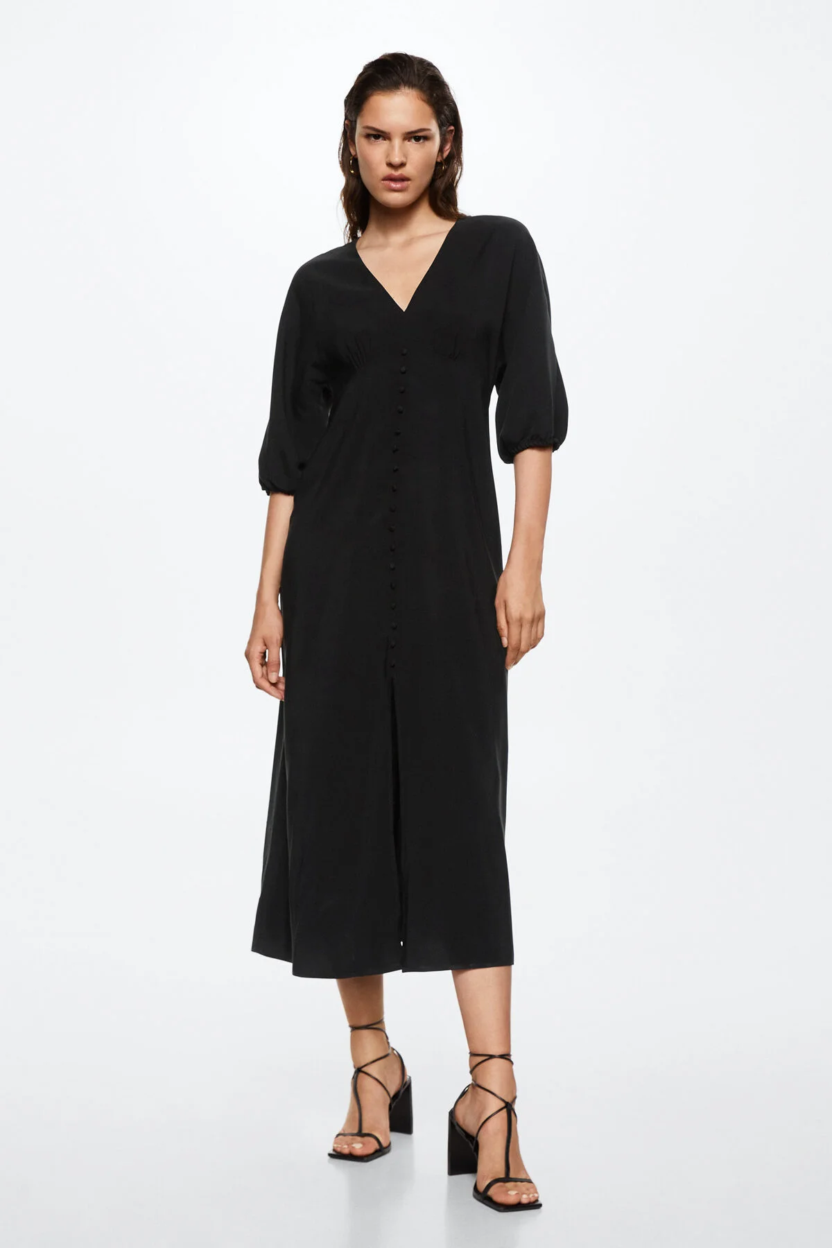 MANGO  Schwarzes Damenkleid 37923846