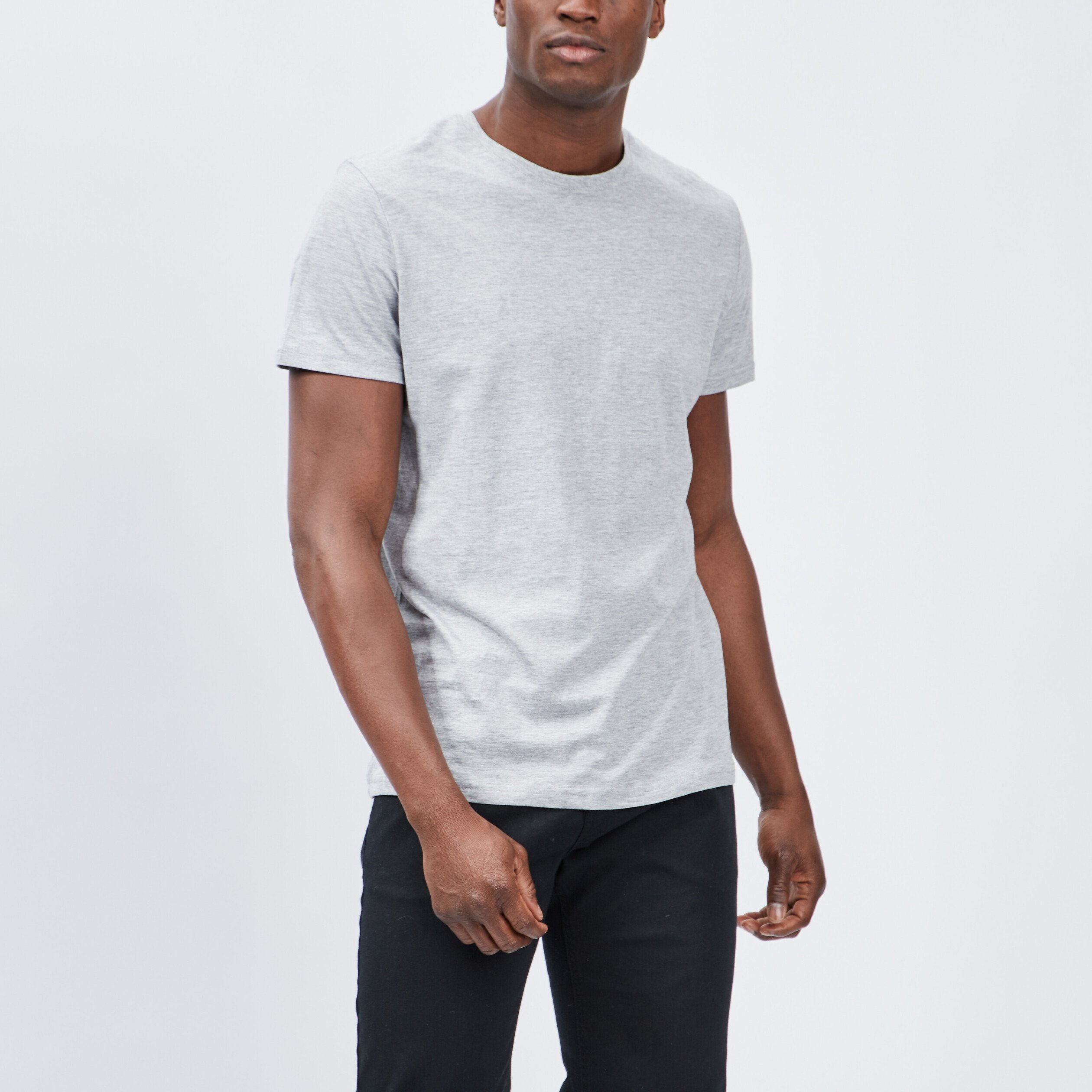 T-shirt en coton manches courtes gris homme | La Halle