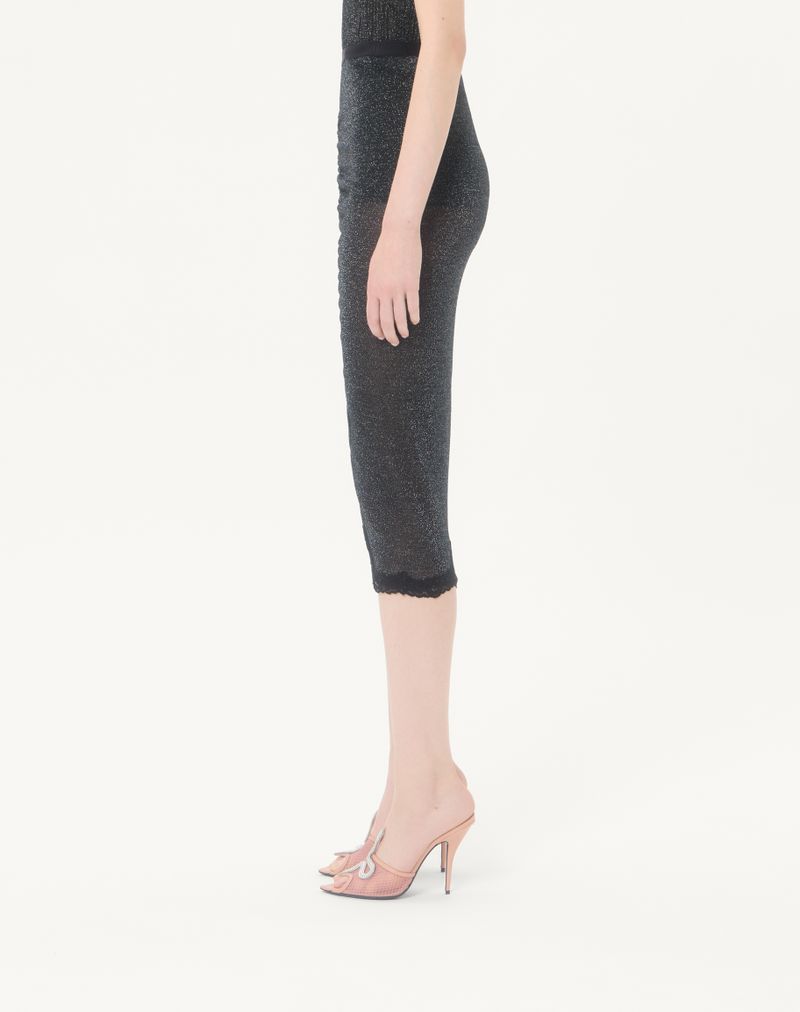 Saia midi de malha lurex