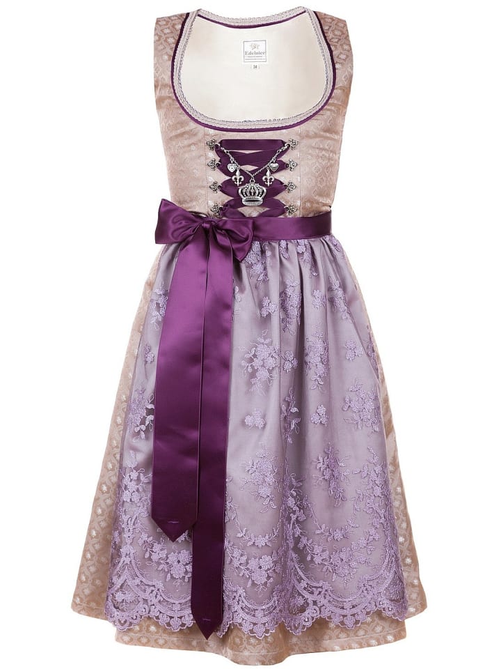 Edelnice Midi Dirndl 2-teilig in gold günstig kaufen