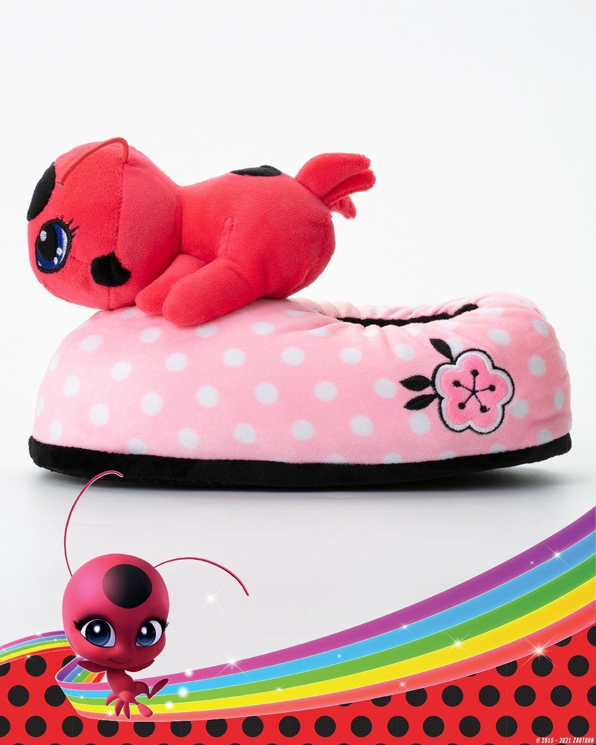 Corimori Miraculous Ladybug Plüsch-Hausschuhe Kwami 