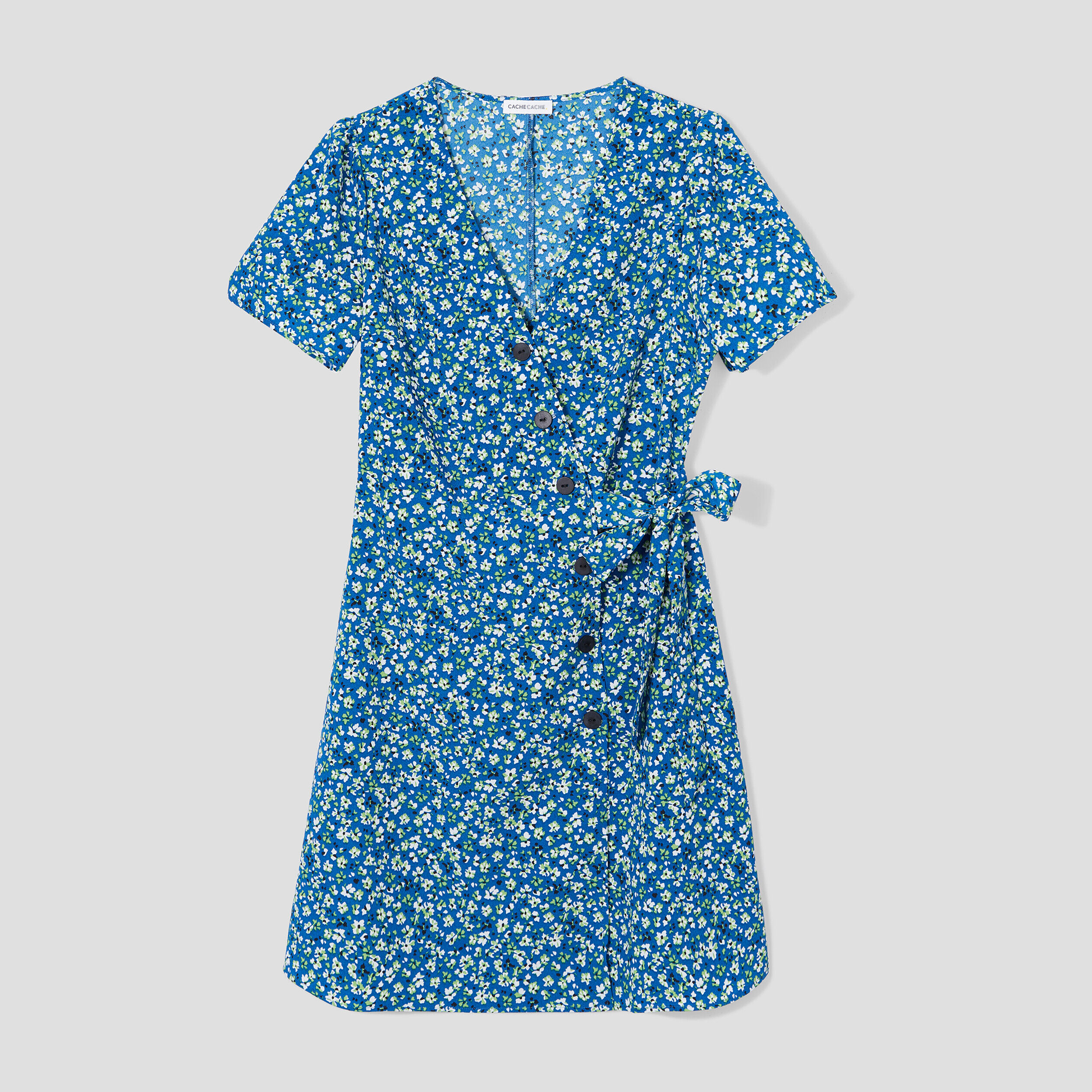 Robe cache-coeur bleu femme | Cache Cache
