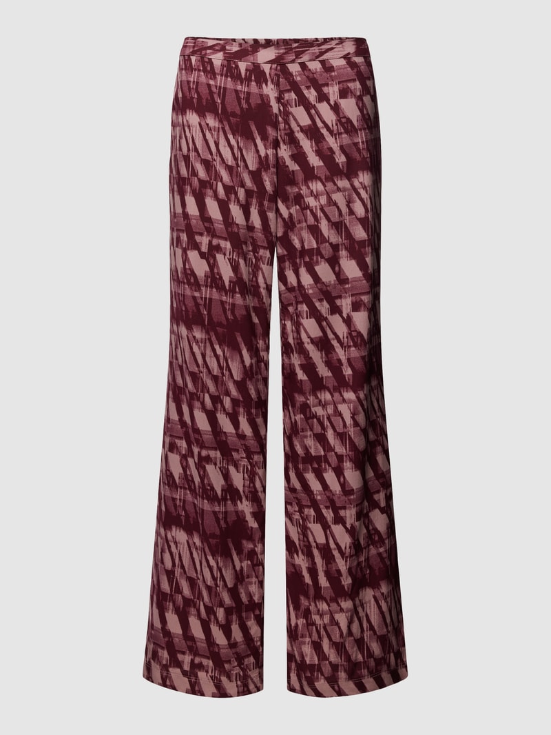 Pyjama-Hose aus Viskose mit Allover-Muster Modell 'WOVEN' in bordeaux rot