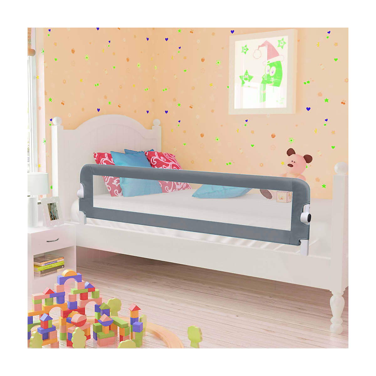 Kleinkind-Bettschutzgitter Grau 120x42 cm Polyester