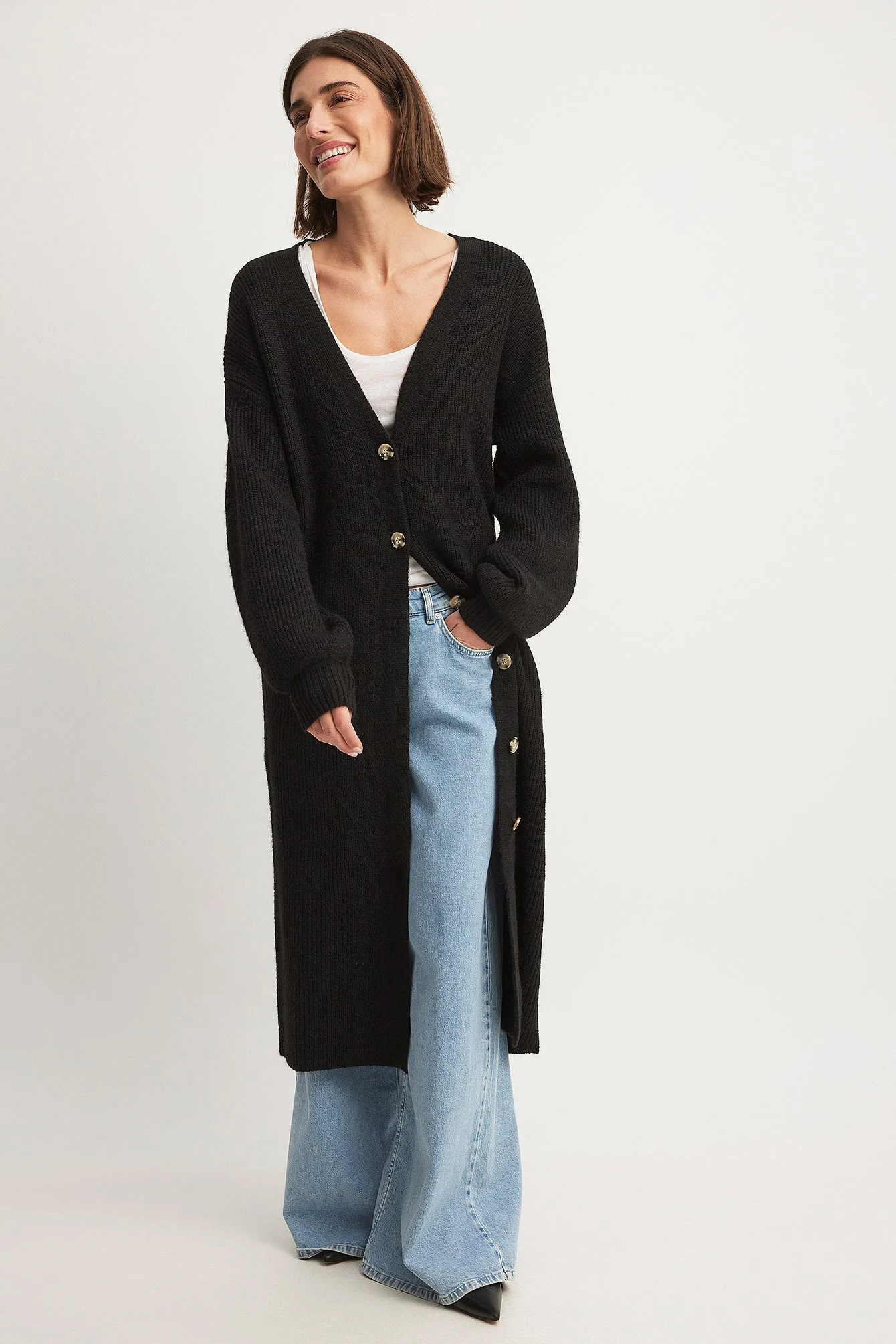 Lange Strickjacke