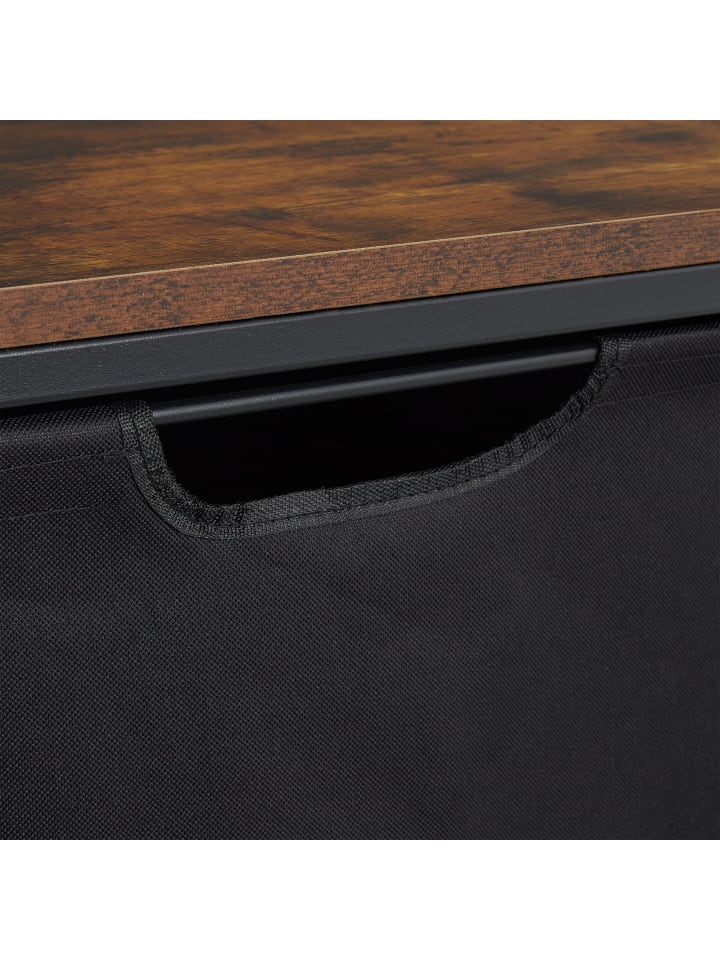 relaxdays Wäschekorbregal in Schwarz/ Braun - (B)80 x (H)162 x (T)34 cm günstig kaufen onesize