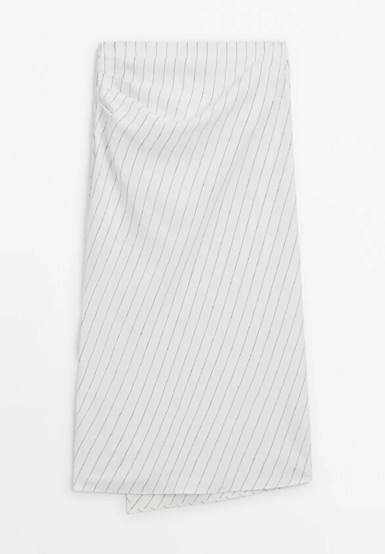 Massimo Dutti MIDI DETALLE RAYAS - Falda Cruzada
