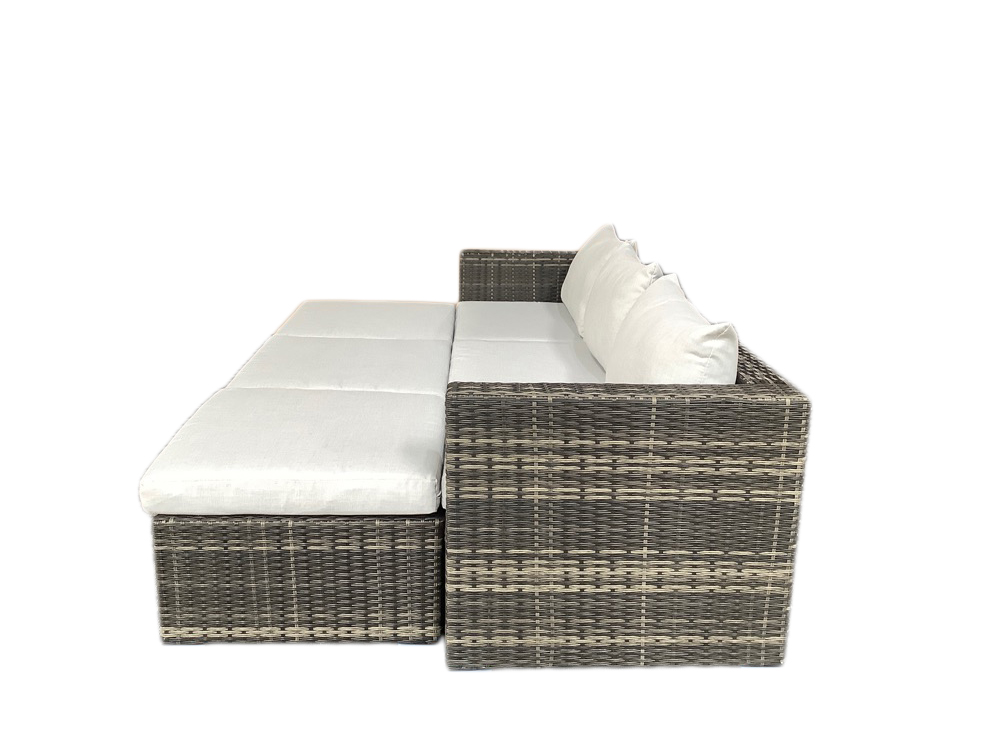 schütte Home & Living Rattan Multifunktionslounge 13-tlg. mit Auflagen hellgrau K/D