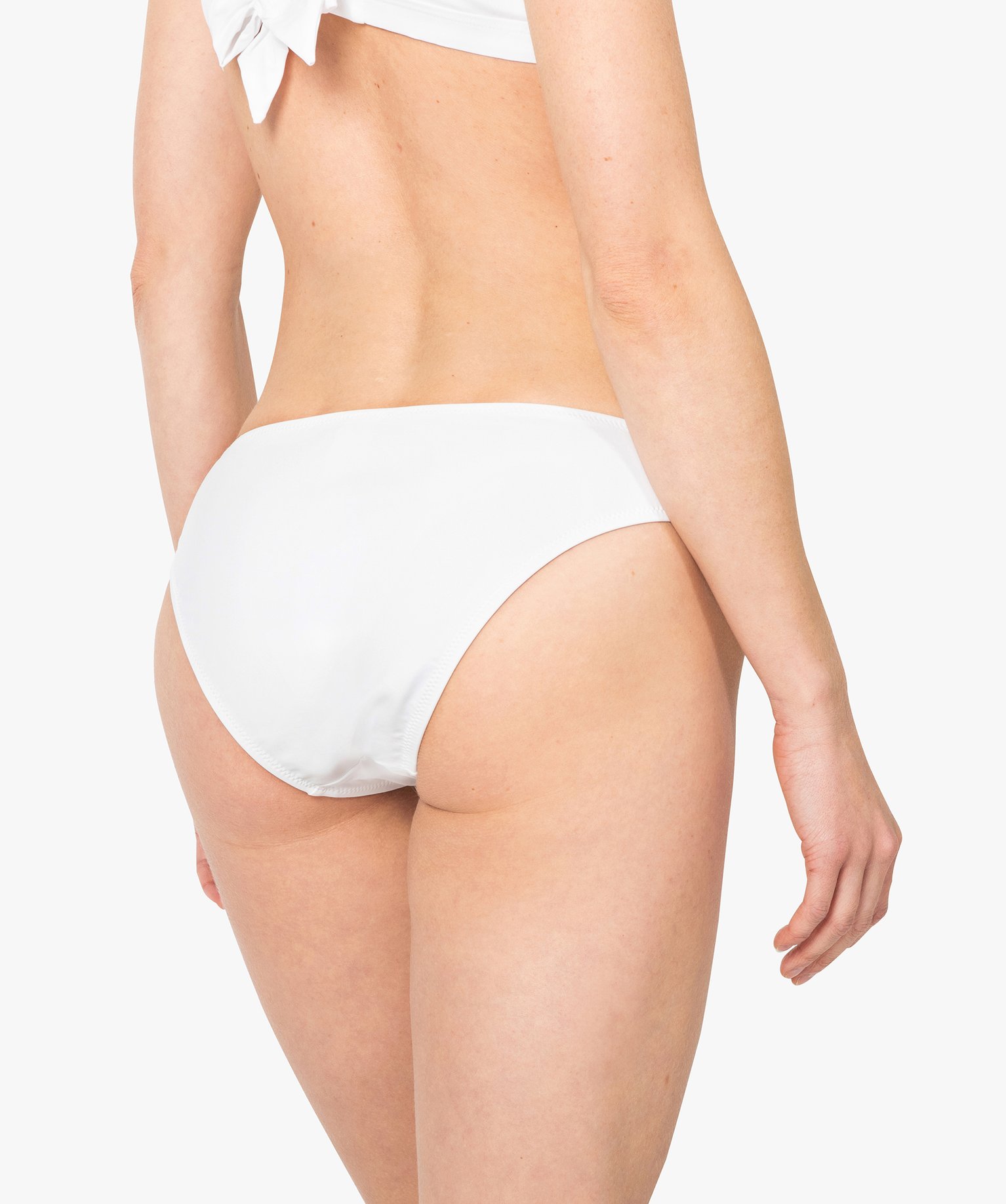 Bas de maillot de bain femme forme slip avec boutons fantaisie blanc | GEMO