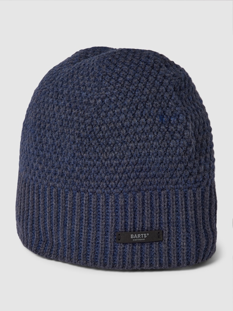 Mütze mit Label-Detail Modell 'Noar' in marineblau