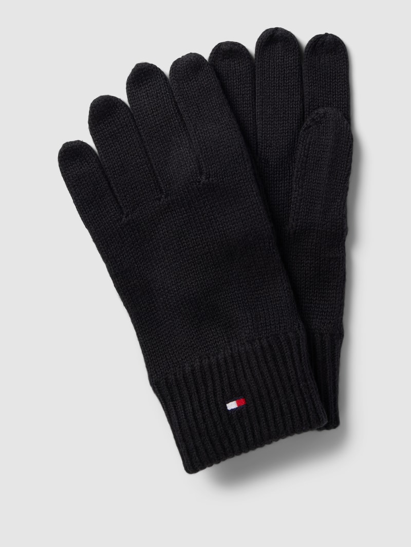 Handschuhe mit Label-Detail Modell 'ESSENTIAL FLAG' in schwarz