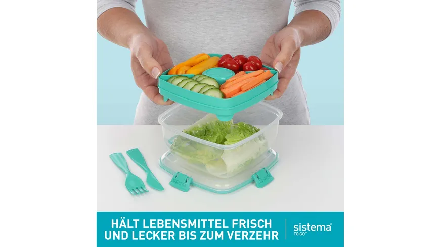 sistema Lunchbox SALATBOX TO GO 1,1l Achtung: diesen Artikel gibt es in verschiedenen farblichen Ausführungen. Sie erhalten nur 1 Artikel (zufällige Auswahl im Lager). Eine Vorauswahl ist leider nicht möglich.