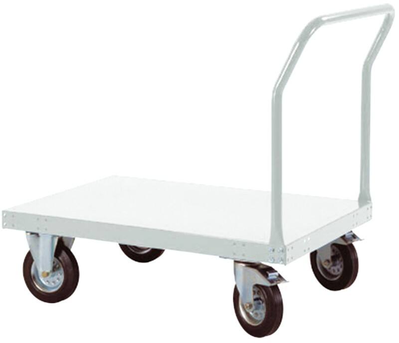 Manuflex Plattformwagen TRANSOMOBIL mit Schiebestange Lichtgrau 740 x 1.013 mm