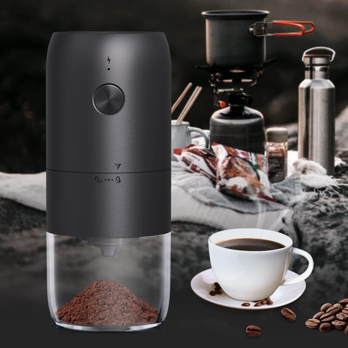 autolock Kaffeemühle Kaffeemühle Elektrisch mit Keramik Kegelmahlwerk