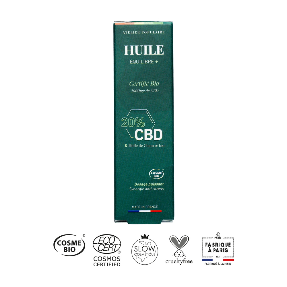 atelier populaire Huile Equilibre + CBD 20 % | 10 mL Huile sublinguale
