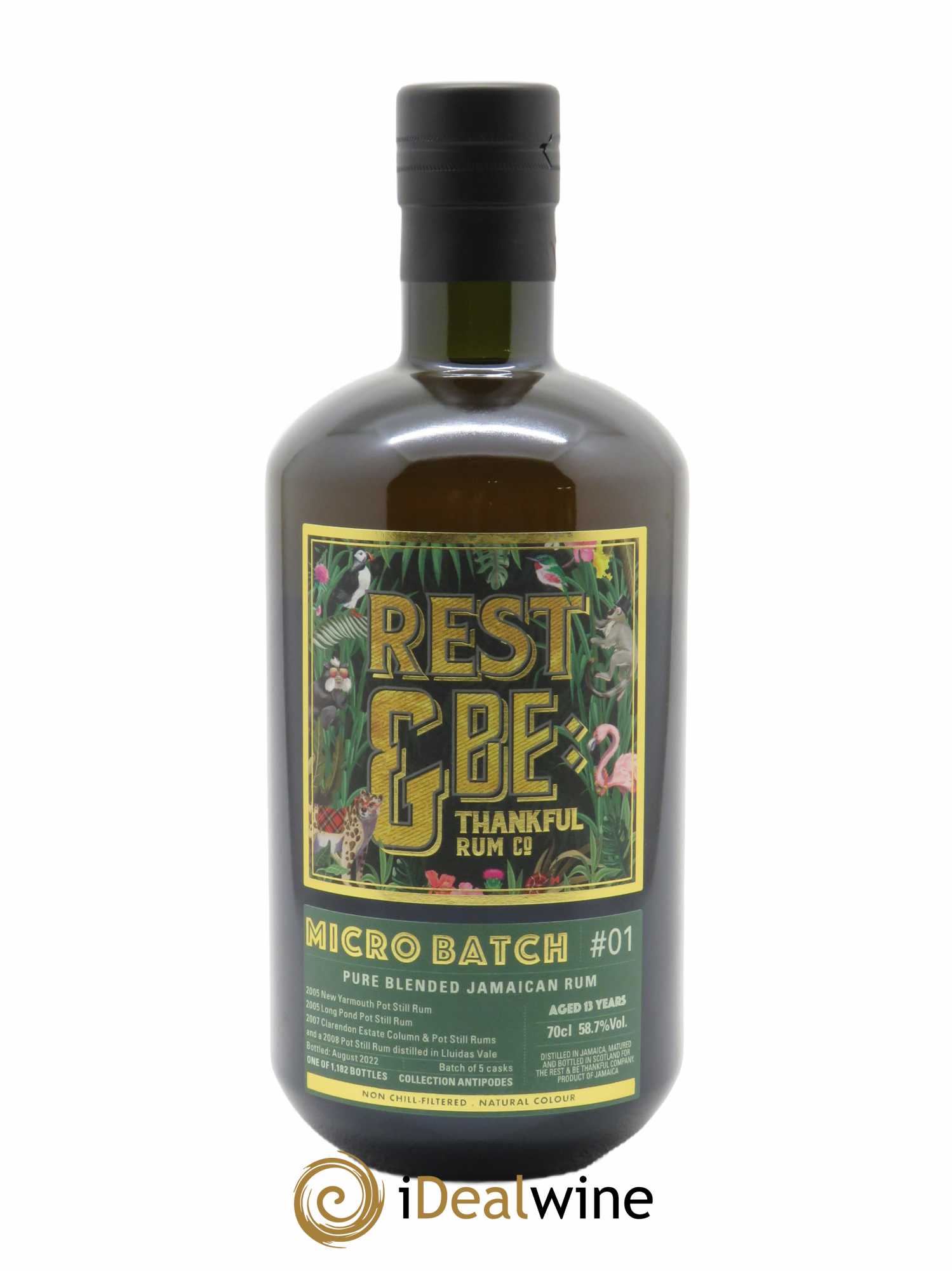Rhum 13 ans Micro Batch Jamaican Rum Rest & Be thankful (70cl)  - Lot de 1 Bouteille