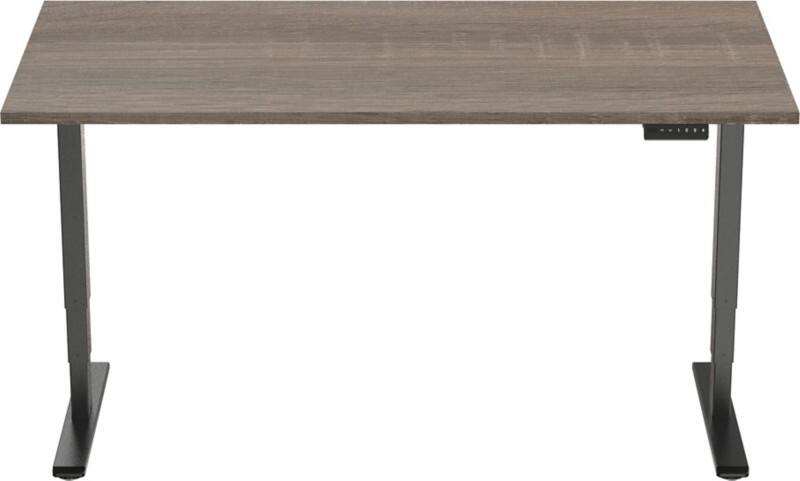 euroseats BUR.EC125.BL.160.ROB Höhenverstellbar Sitz-Stehschreibtisch Rechteckig Eiche Metall, Kunststoff T-Fuß 1.600 x 800 mm