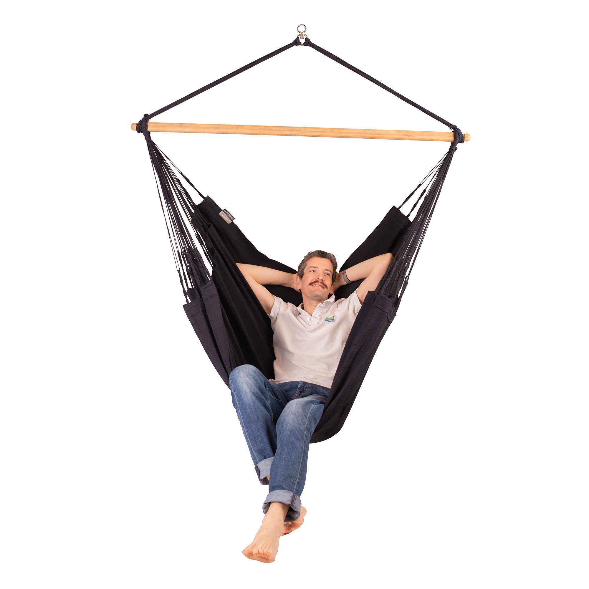 La Siesta Hängestuhl Hängestuhl Hängesessel Lounger HABANA Onyx schwarz - Kingsize aus Bio-, Hochwertige Qualität