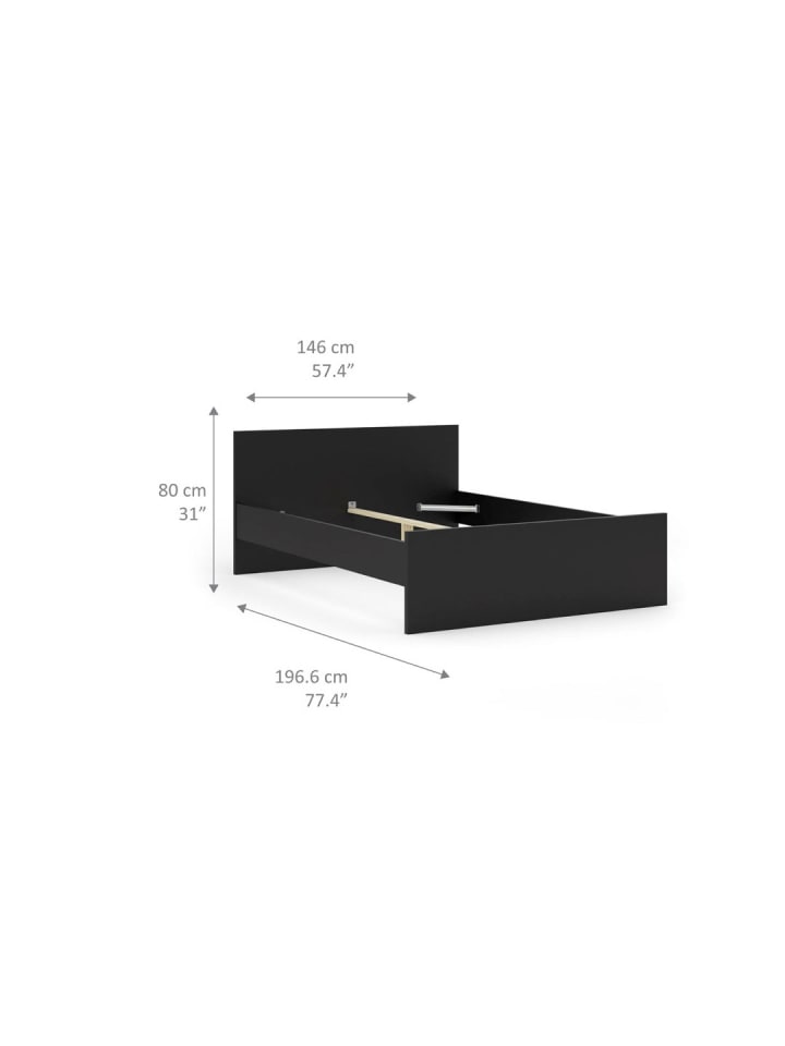 ebuy24 Bett Nada Schwarz 146 x 197 cm günstig kaufen onesize