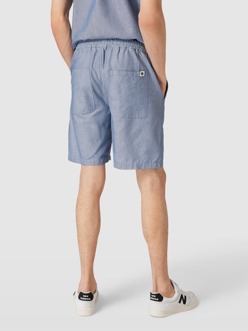 Shorts mit elastischem Bund Modell 'JAMES' in rauchblau