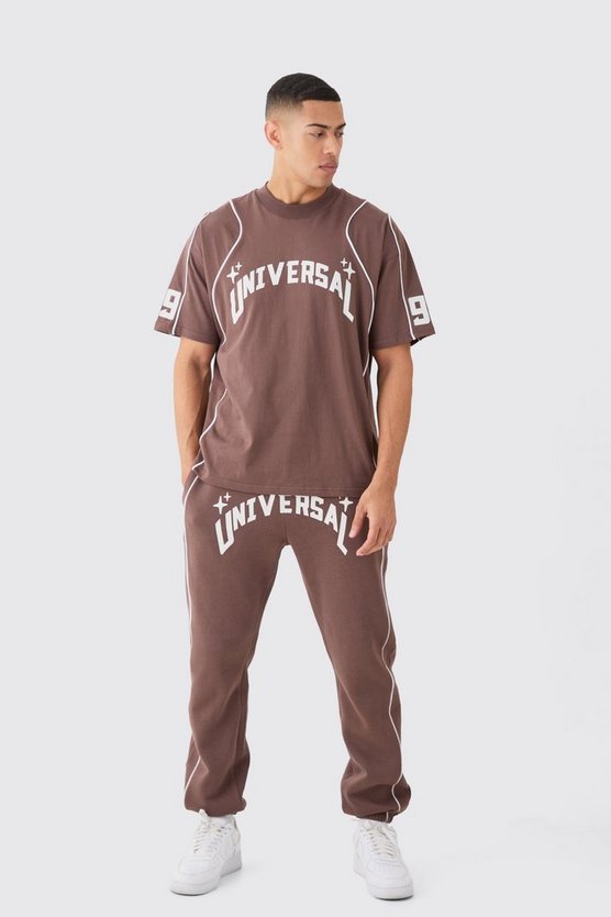 Oversize T-Shirt und Jogginghose mit Universal-Print