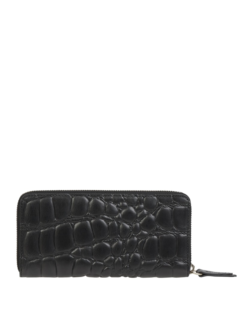 Portemonnaie aus Leder mit Label-Detail Modell 'Gigi' in schwarz